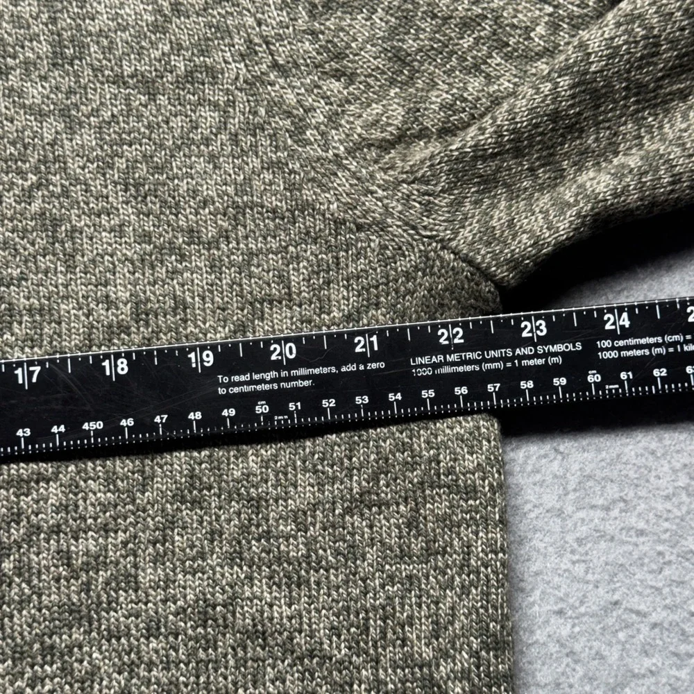 Banana Republic Mens Crew Neck Sweater Size L Green Marl Cotton Wool Blend NWT